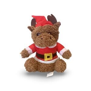 Christmas Moose Santa Plush